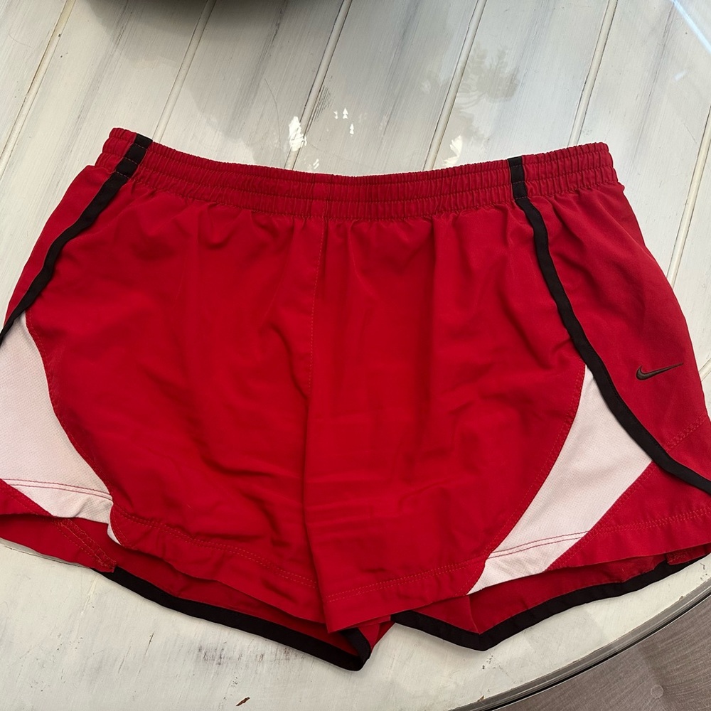Nike Red and Black Athletic Shorts Lightweight Performance
